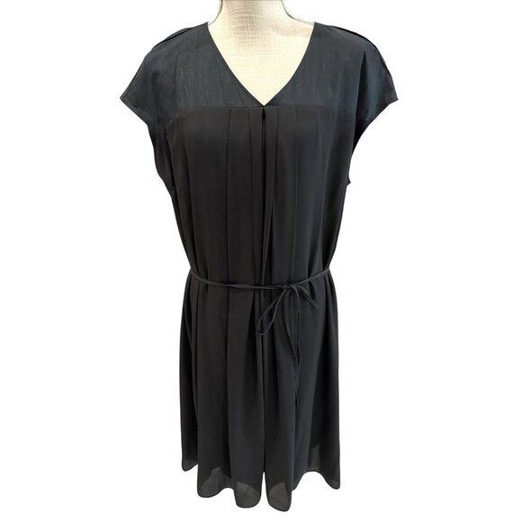 Simply Vera Vera Wang Black Pleated Dress XL With Tie Waist - Picture 1 of 9